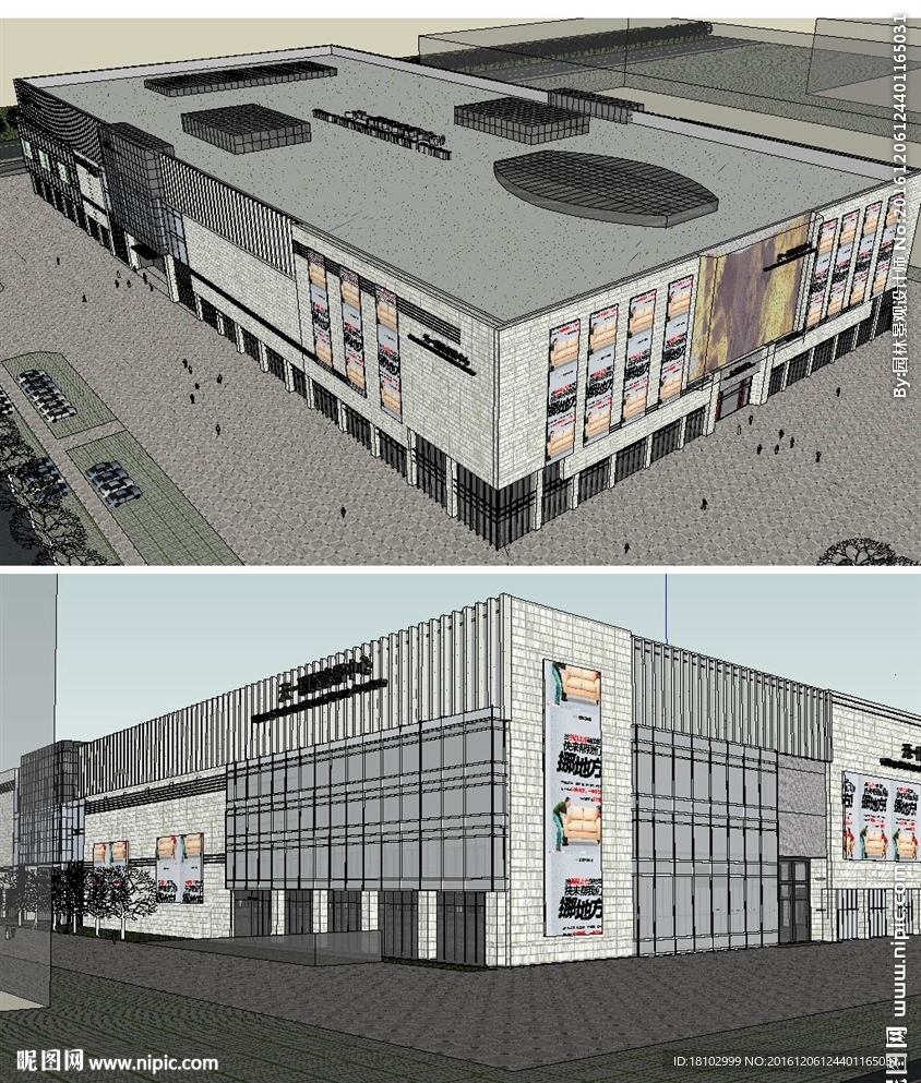 某商场建筑草图大师SU模型