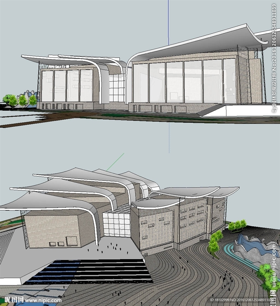 SU博物馆纪念馆美术馆建筑模型