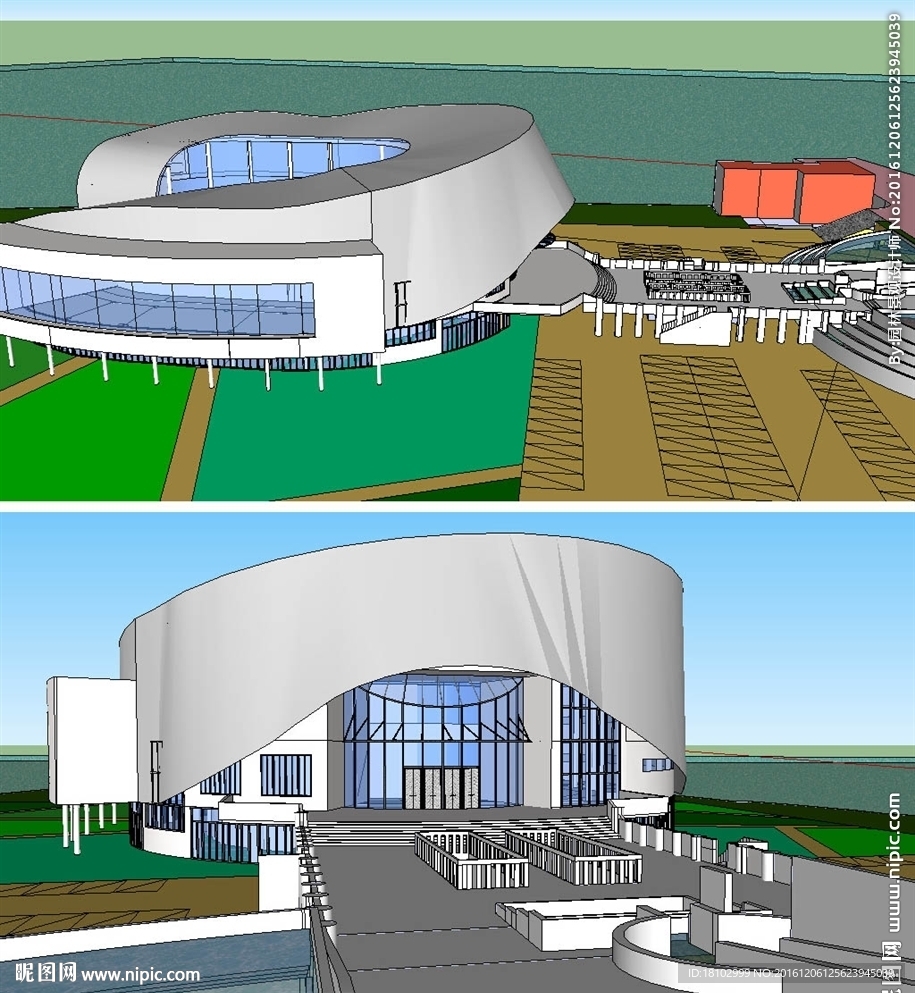 SU博物馆纪念馆美术馆建筑模型