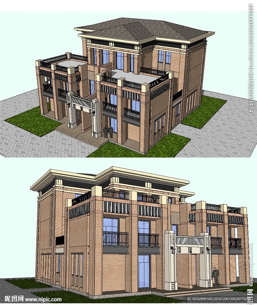 新古典别墅建筑草图大师SU模型