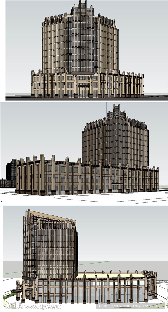 新古典风格商业办公楼模型