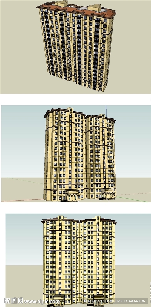 新古典住宅建筑草图大师模型