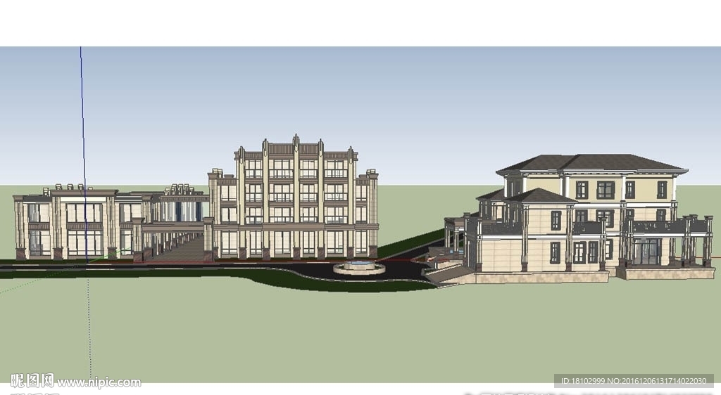 新古典别墅建筑草图大师SU模型