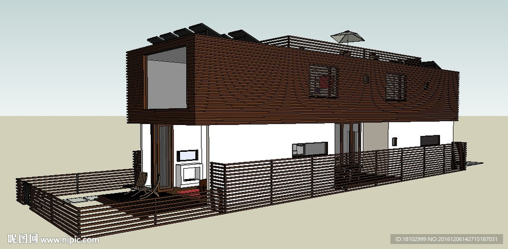 现代别墅建筑草图大师SU模型