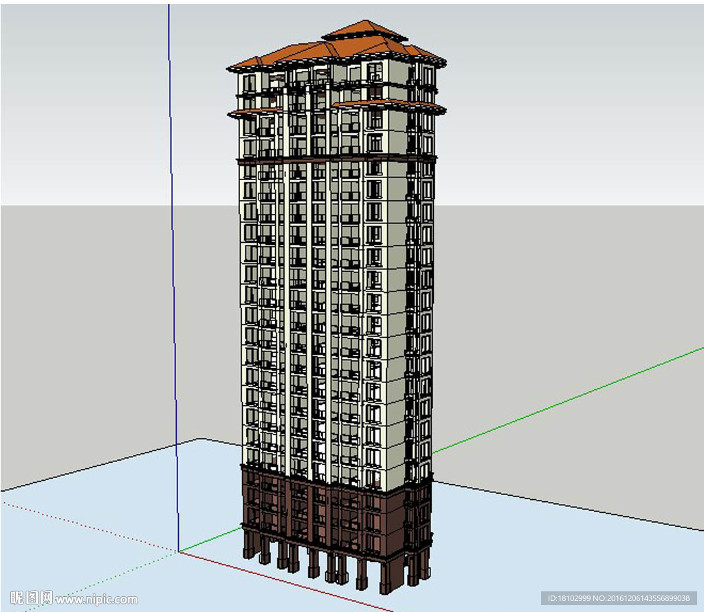 地中海高层住宅草图SU模型