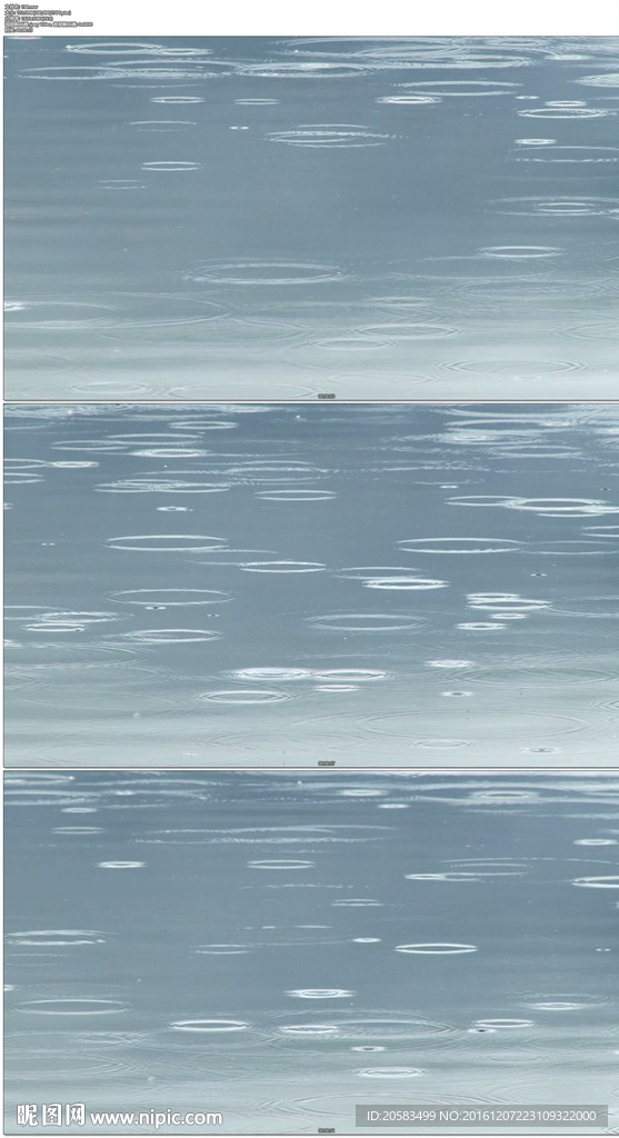 雨滴落在湖面上泛起涟漪