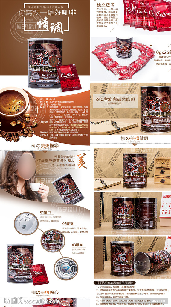 咖啡详情页精细分层完全编辑