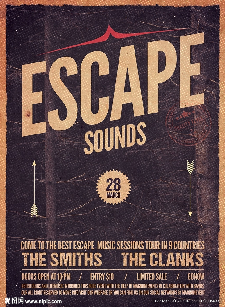 复古个性摇滚音乐会创意海报