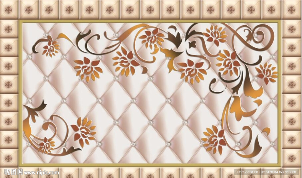 软包背景墙花纹