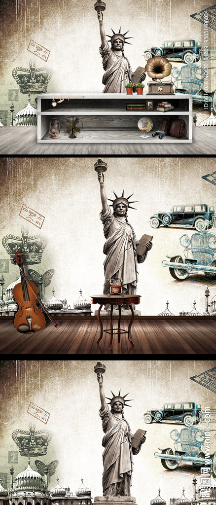 自由女神背景墙