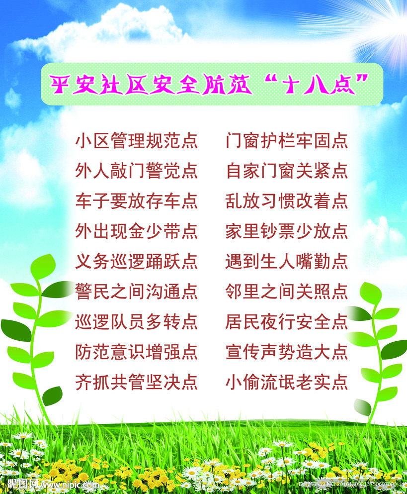 社区安全展板图片