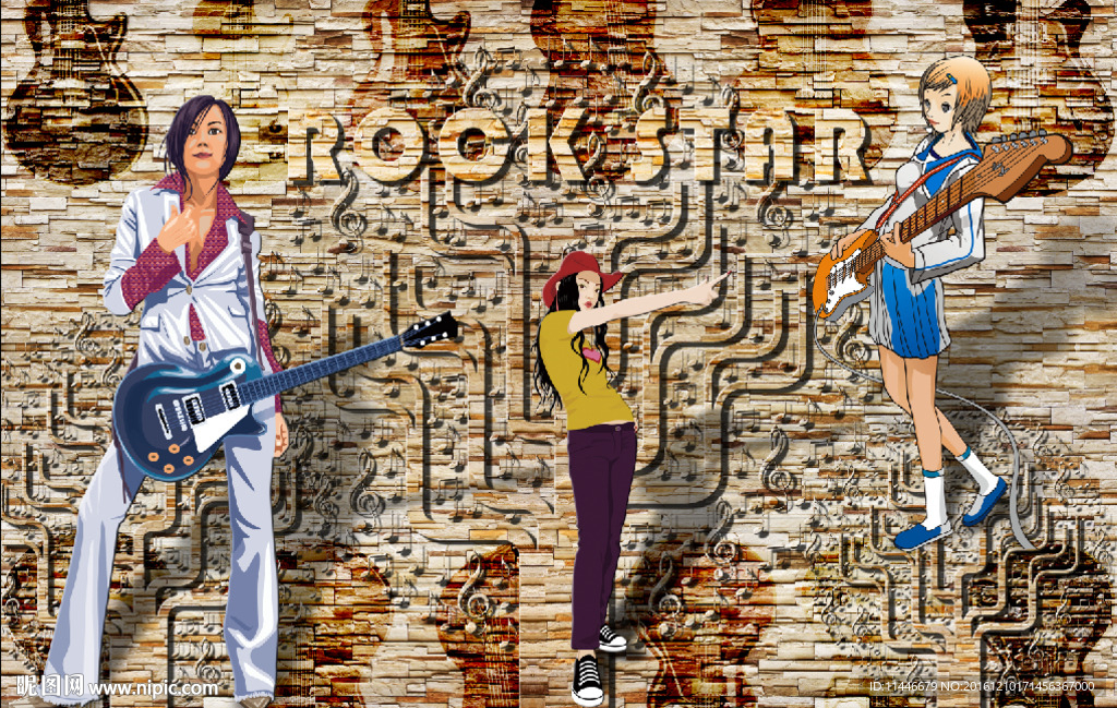 卡通音乐人物背景