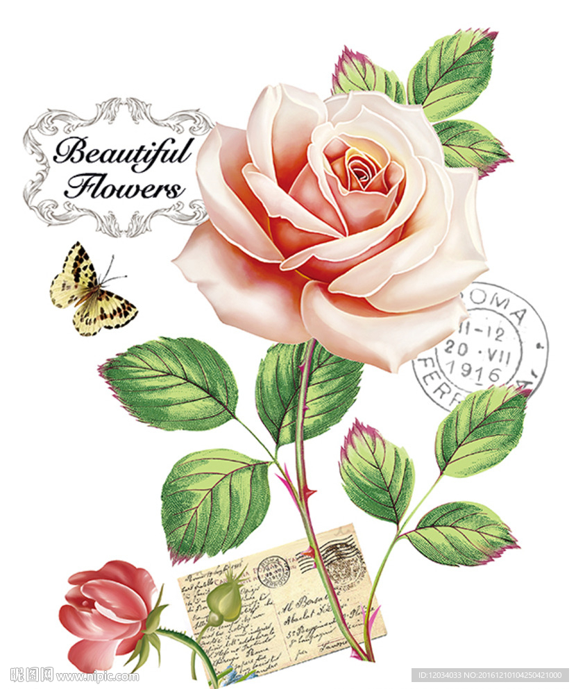 绚烂玫瑰 图层分层