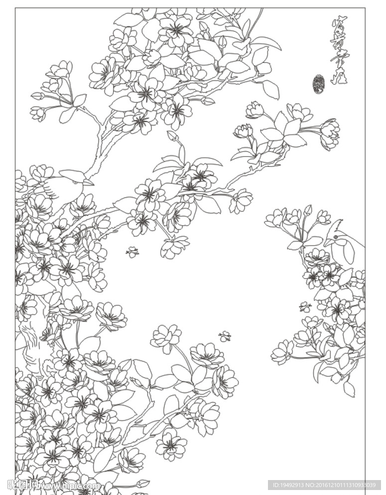 富贵常在 樱花鸟