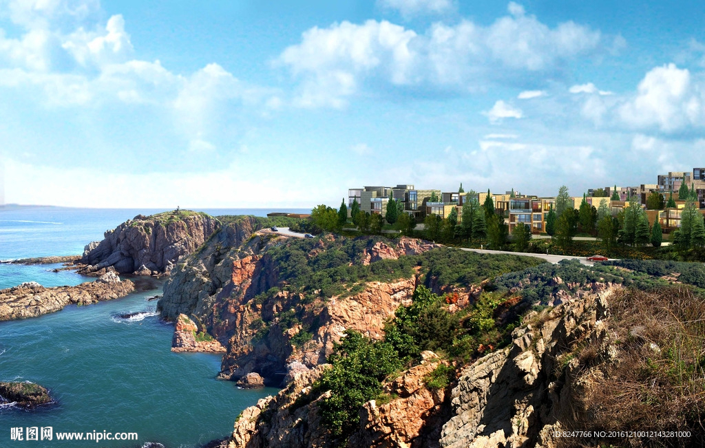 海边别墅建筑效果图