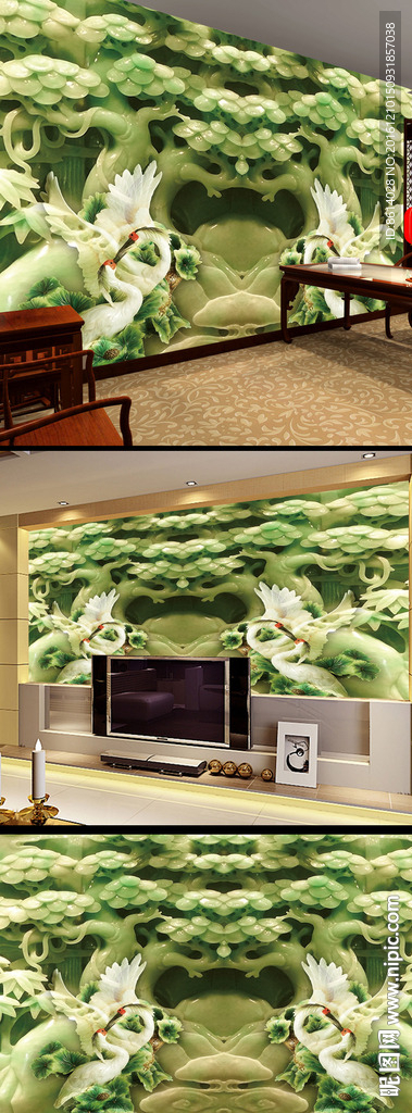玉雕电视背景墙