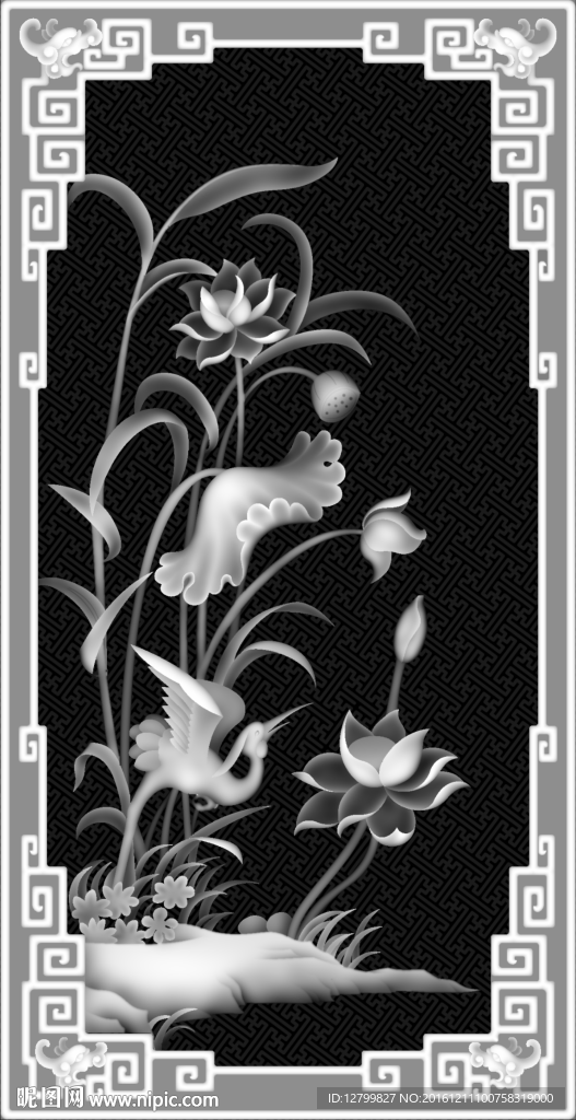经典四季花灰度图
