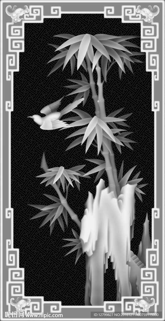 经典四季花灰度图