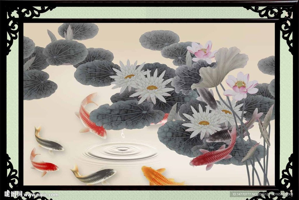水墨荷花