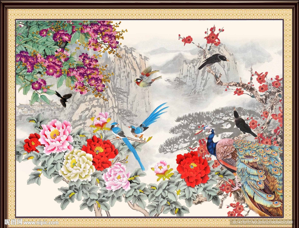 国画牡丹