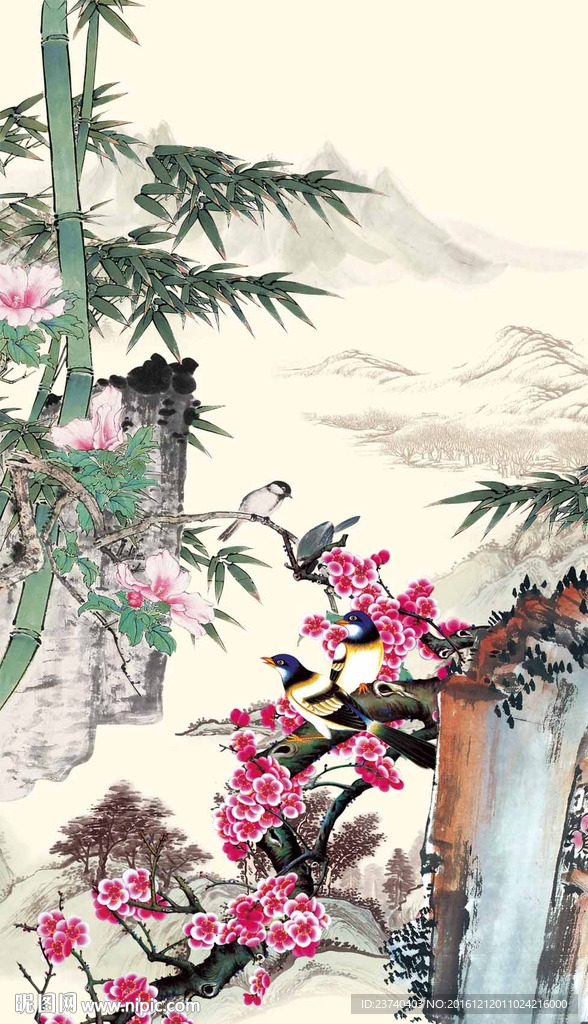国画花鸟玄关
