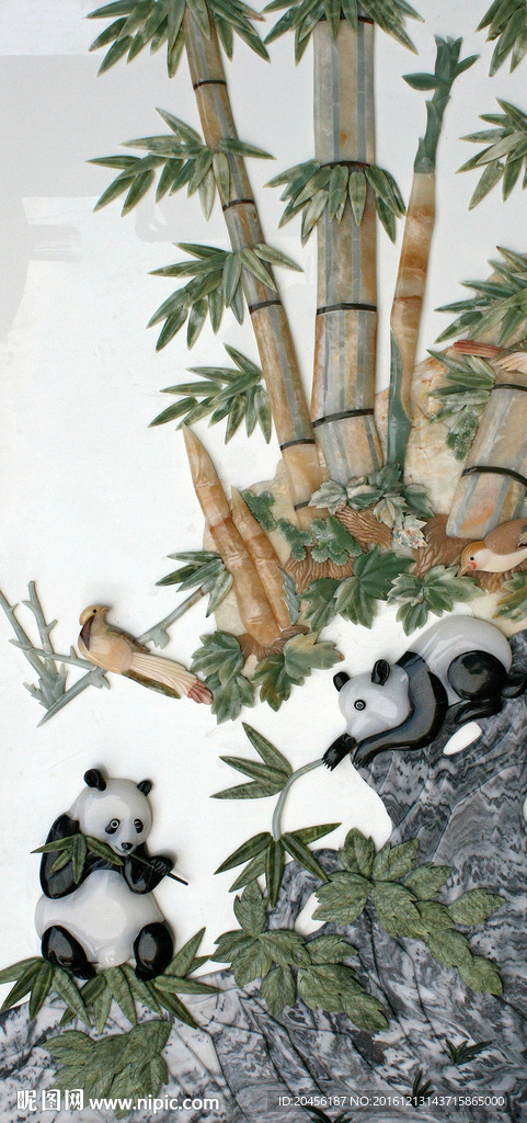 玉雕竹子熊猫（不分层）