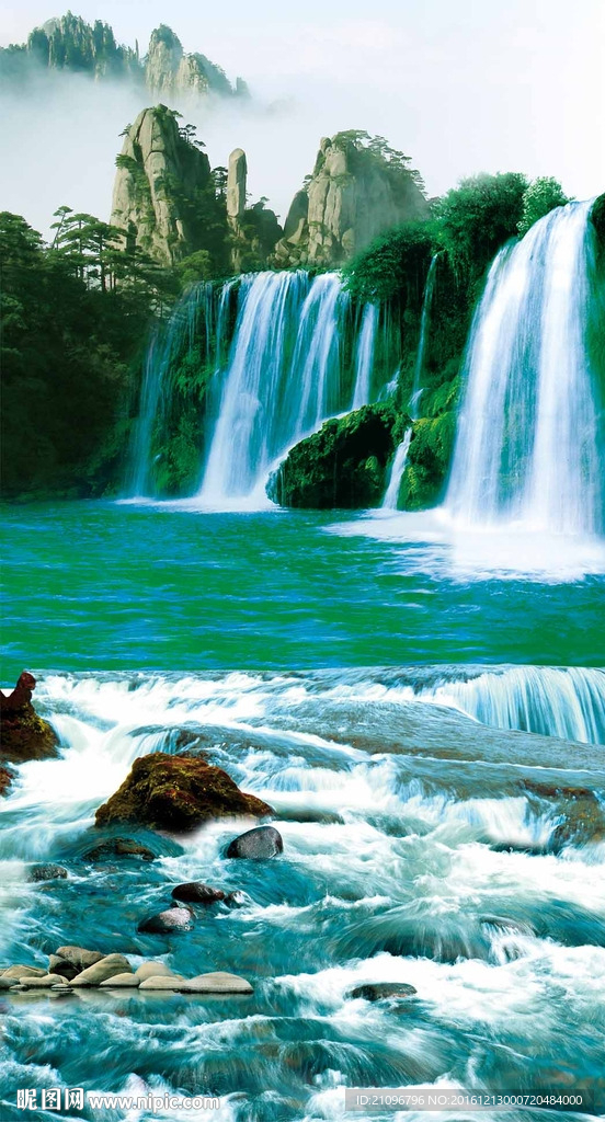 国画山水风景玄关