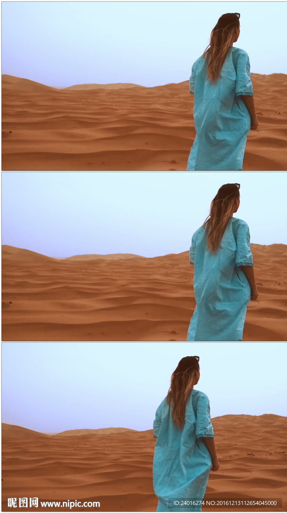 站在沙漠里的美女