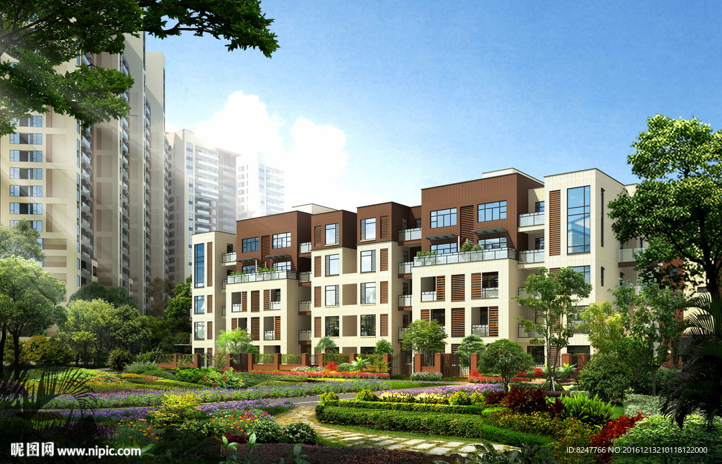 高档小区后花园景观效果图