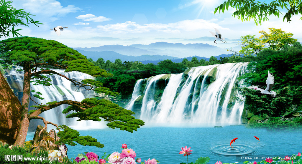 山水背景墙