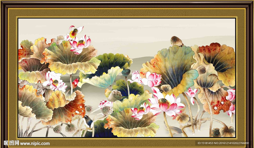 国画荷花