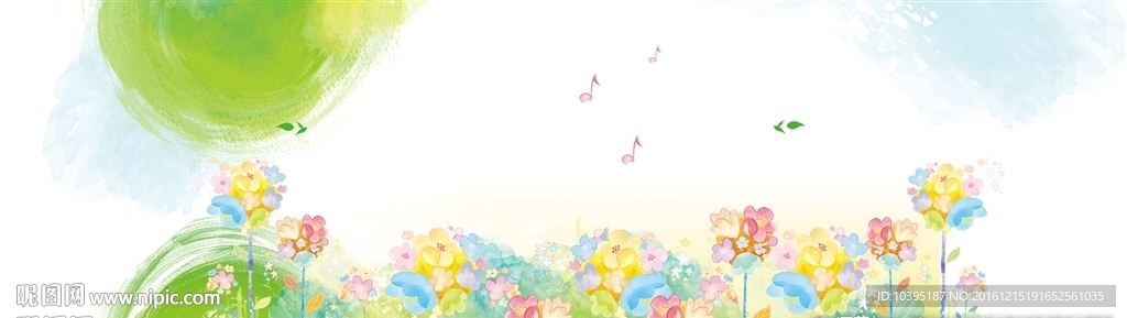 韩国手绘花小清新海报背景