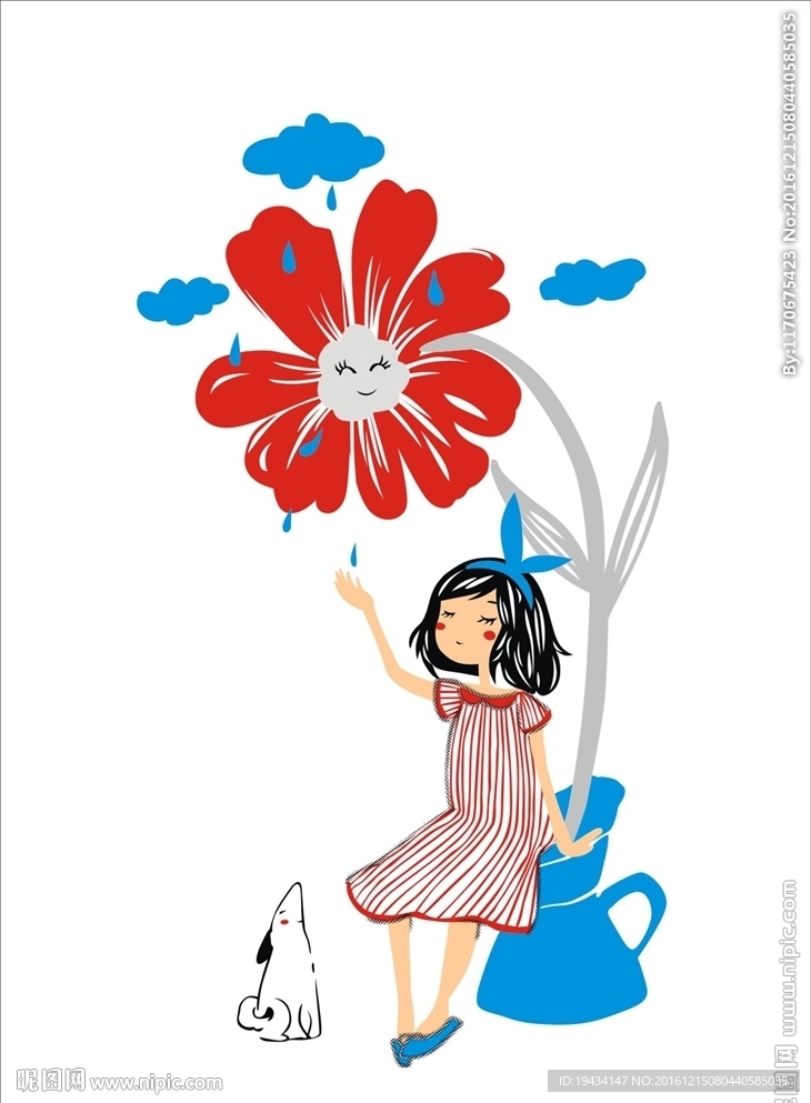 女孩卡通印花