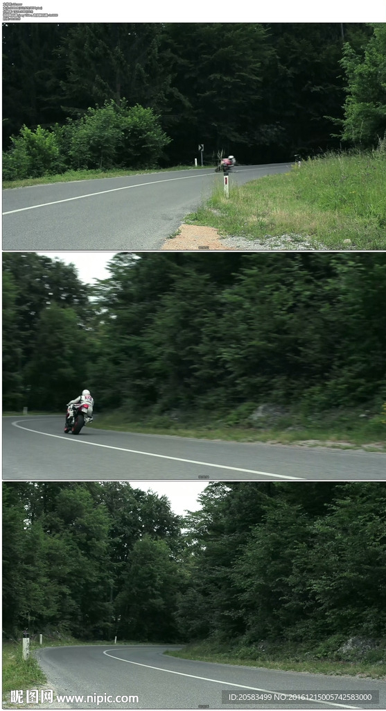 在公路上快速骑摩托车