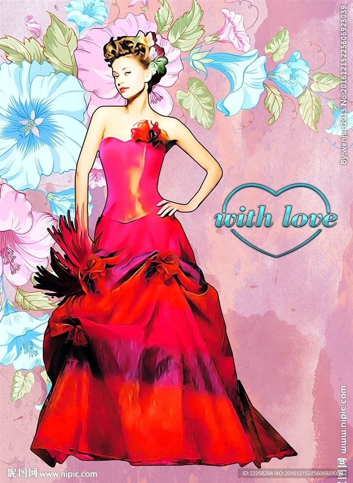 礼服女人分层插画