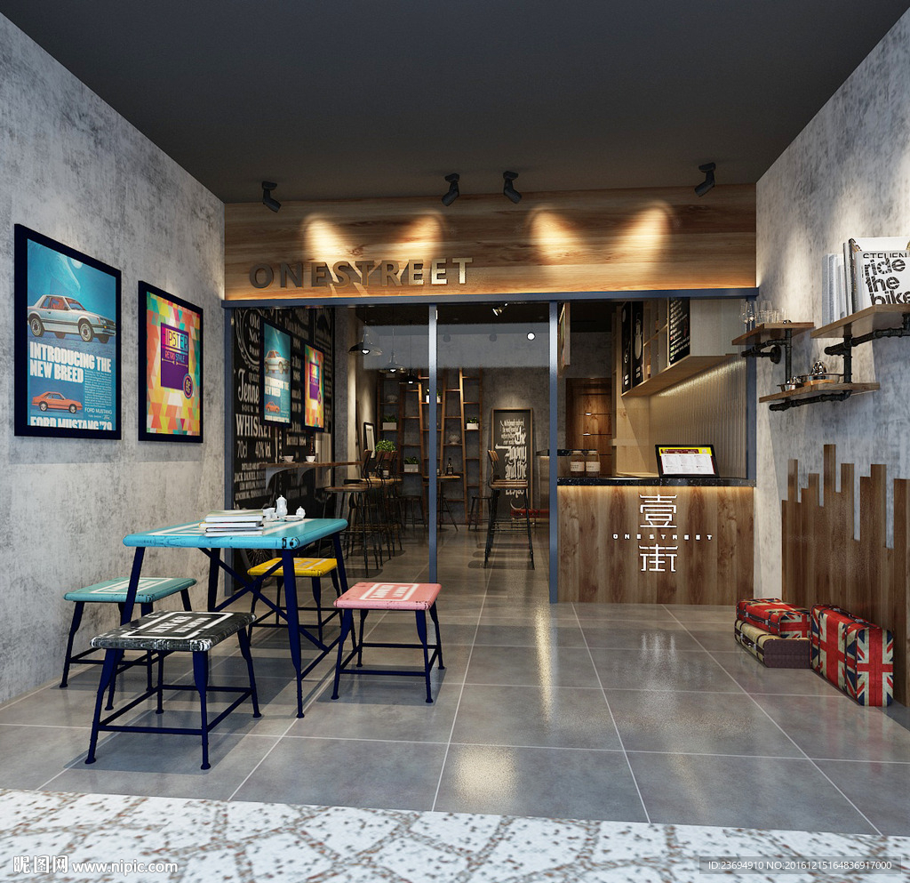 loft奶茶甜品店设计3d模型