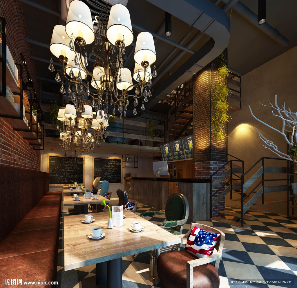 咖啡厅3DMAX模型效果图设计