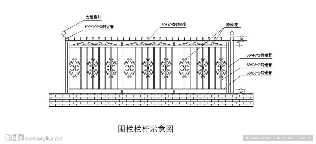 不锈钢围墙围栏示意图