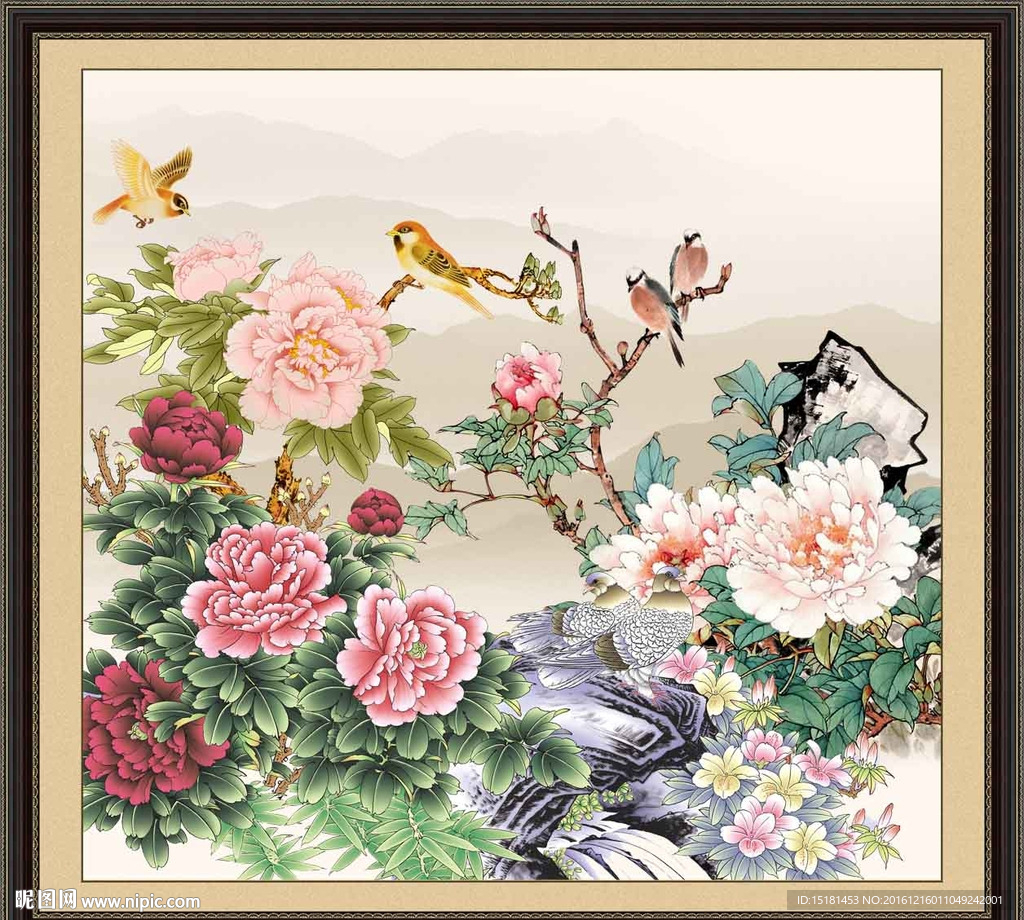 国画牡丹