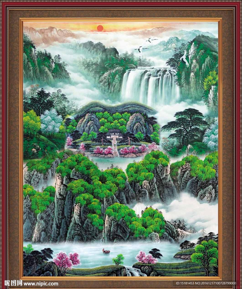 竖幅国画