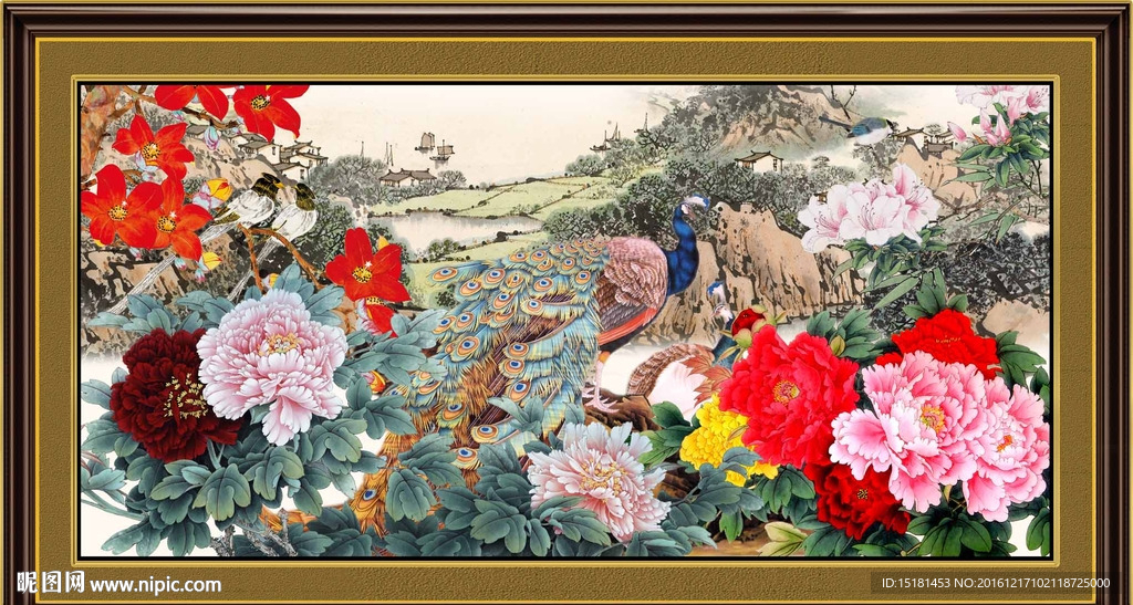 国画牡丹