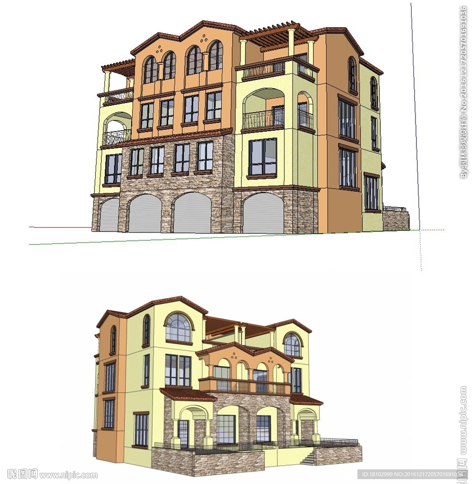 西班牙SketchUp别墅模型
