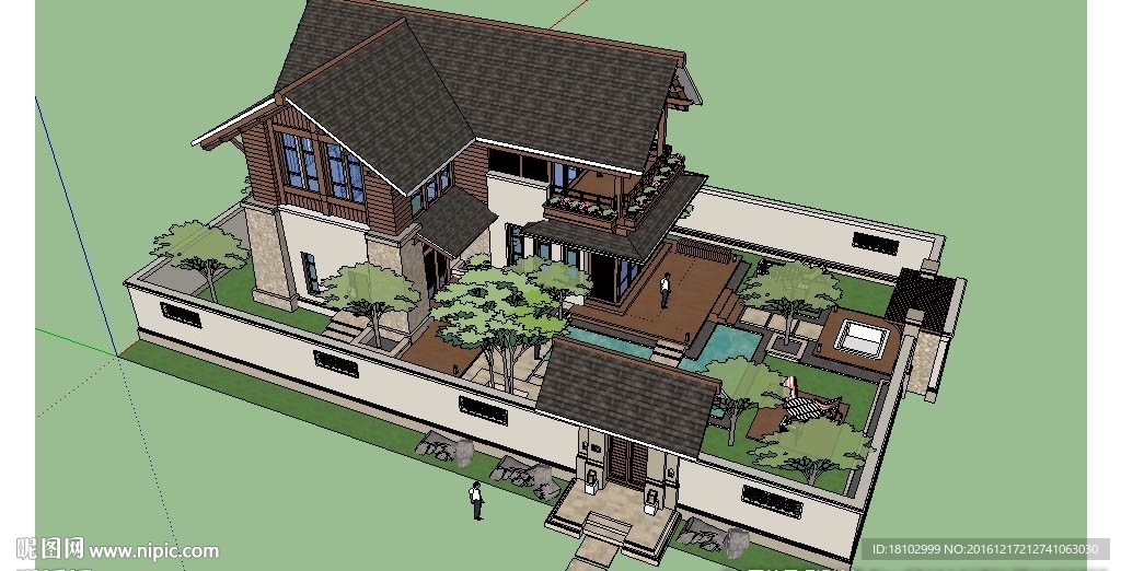 SketchUp别墅建筑模型