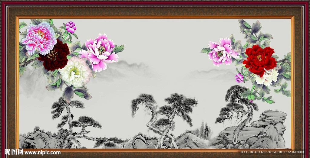 国画牡丹