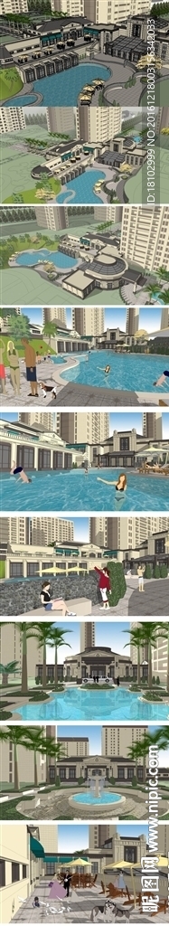 法式会所建筑草图大师SU模型
