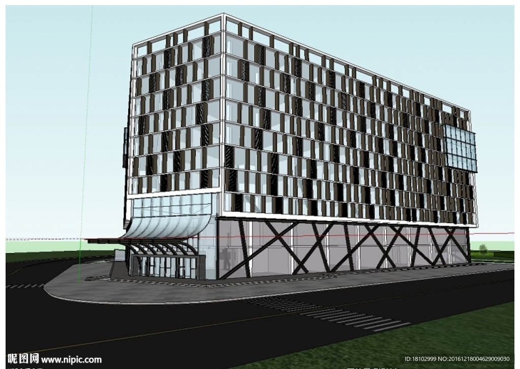办公楼建筑设计方案SU模型