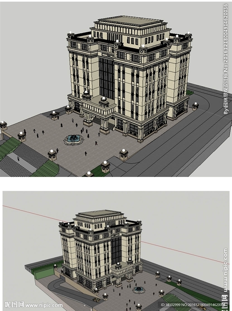 欧式建筑草图大师SU模型