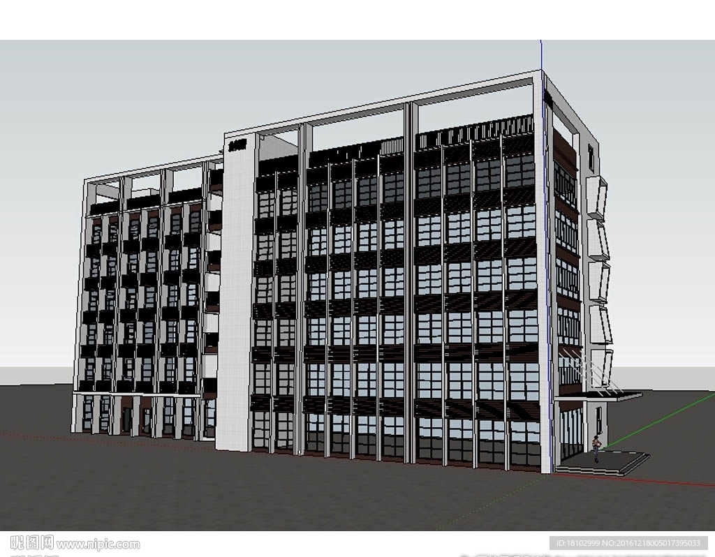 办公楼建筑草图大师SU模型