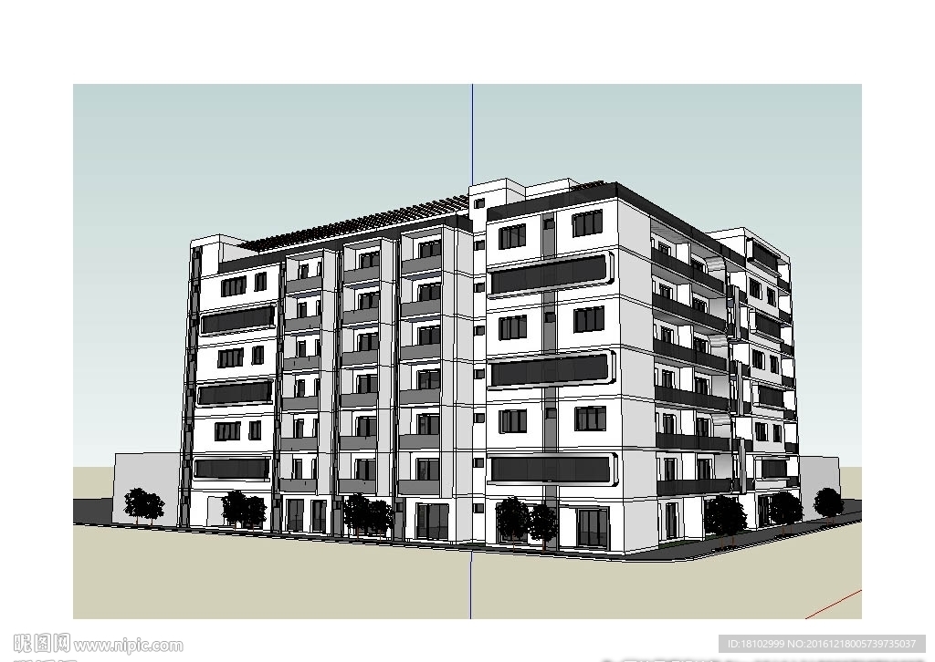 办公楼建筑草图大师SU模型