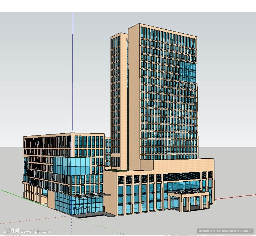 办公楼建筑草图大师SU模型